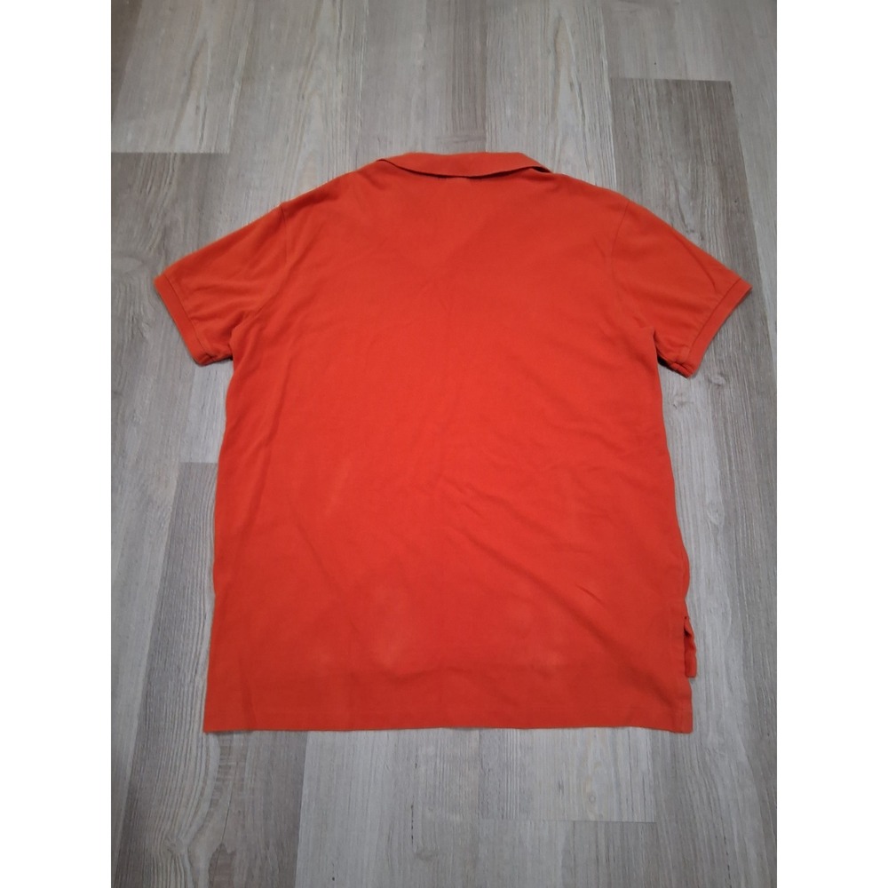 Polo Ralph Lauren Mens Orange Custom Fit Short Sleeve Cotton Polo Shirt Large - Picture 2 of 5